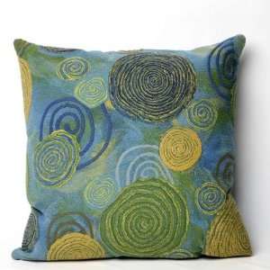   Swirl Square Indoor/Outdoor Pillow in Cool Size 16