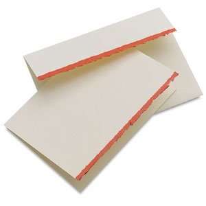  Strathmore Blank Cards and Envelopes   White/Red Deckle 