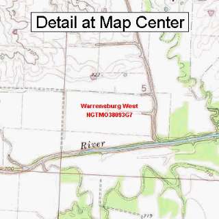 USGS Topographic Quadrangle Map   Warrensburg West, Missouri (Folded 