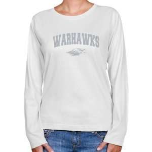 NCAA Wisconsin Whitewater Warhawks Ladies White Logo Arch Long Sleeve 