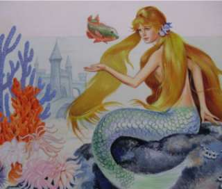 The Little Mermaid Original Cover Art Painting Signed Jeanne Voelz 