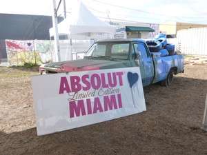 MR BRAINWASH ABSOLUT VODKA SIGN W PAINTED HEART FROM ART BASEL  