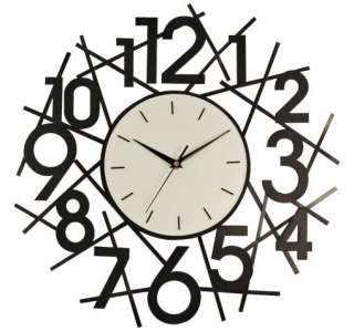 NEW 18H HAND WELDED METAL BLACK ABSTRACT WALL CLOCK  