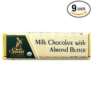   Bar, Milk Chocolate with Almond Butter, 1.6 Ounce Bars (Pack of 9