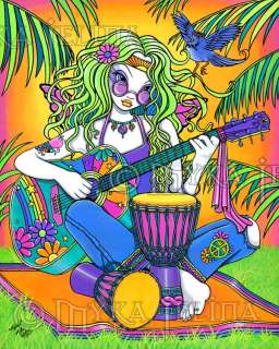 Melodía original de hadas de la PINTURA de guitarra de Rainbow hippie