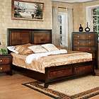 Solid Wood Patra Acacia Walnut Finish Bed Frame Set