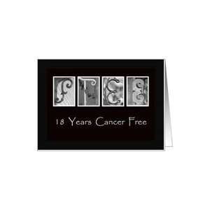   Years   Cancer Free   Anniversary   Alphabet Art   Greeting Card Card