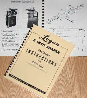 LOGAN Metal Shaper 8 inch Instruction & Parts Manual  