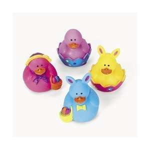  2 Dozen (24) Mini Easter Rubber Ducky Party Favors Toys & Games