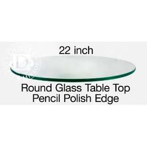  Glass Table Top 22 Round, 3/8 Thick, Pencil Edge 