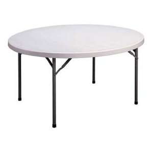  Blow Molded Plastic Folding Table 48 Round, Charcoal W 