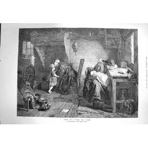    1873 Scene After Victory Family Home Spinning Wheel