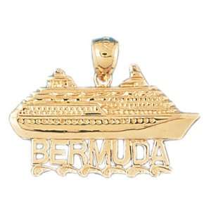 14kt Yellow Gold Bermuda Cruise Ship Pendant Jewelry