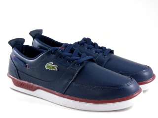Lacoste Topa US Navy Blue/White Leather Boat Tennis Sneakers Walking 