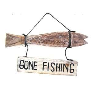  Nautical Style, Gone Fishing Wood Sign