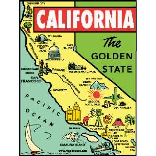  Fridgedoor California State Map Travel Decal Magnet 