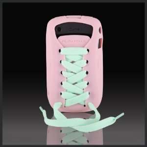  Pink with Green Laces Flexa Silicone Shoe case cover for 