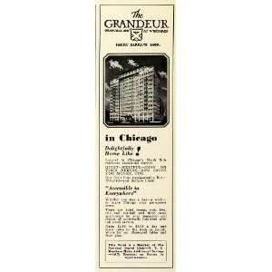 1934 Ad Grandeur Hotel Chicago Illinois Building Luxury Lodging Travel 