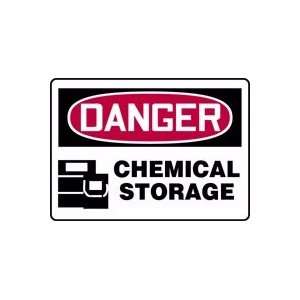 DANGER CHEMICAL STORAGE (W/GRAPHIC) 10 x 14 Dura Fiberglass Sign