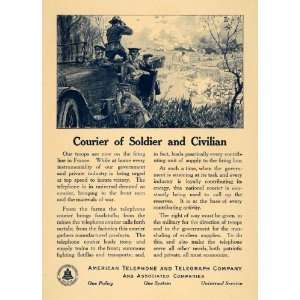  1917 Ad Courier Soldier Civilian Telephone World War I 