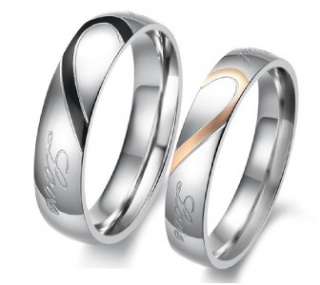   316L Stainless Steel Real Love Wedding Band Couple Rings Size 8  