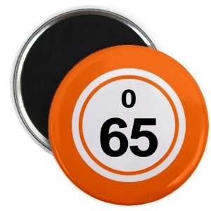  Bingo Ball O65 SIXTY FIVE Orange 2.25 inch Fridge Magnet 