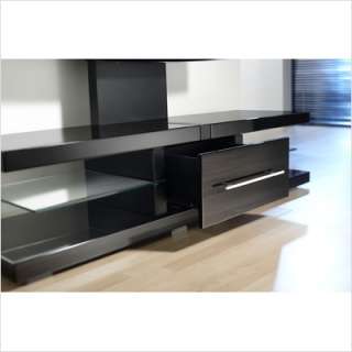 Techlink Echo High Gloss TV Stand with Mounting Bracket in Black 