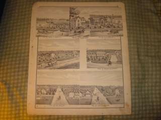 1874 AUGUSTA YORK TOWNSHIP SALINE MICHIGAN ANTIQUE MAP  