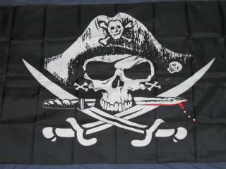 DEADMENS CHEST PIRATE FLAG IT MEASURES 3 FEET BY 5 FEET AND IS MADE 