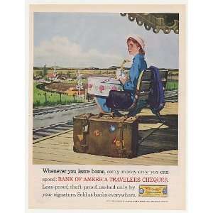  1962 Bank of America Lady Train Station Keith Kohler Print 