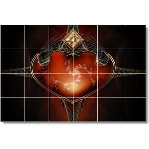  Fractal Picture Mural Tile F072  24x36 using (24) 6x6 