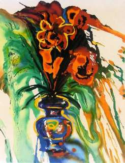 Salvador Dali Galas Bouquet Hand Signed Lithograph Listed Art Make 