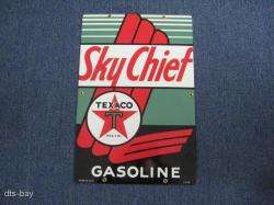   PORCELAIN TEXACO SKY CHIEF GAS STATION PUMP ADVERTISING SIGN  
