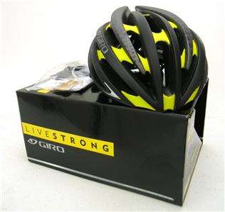 2012 Giro Aeon Matte Black / Yellow Livestrong Bicycle Helmet   Large 
