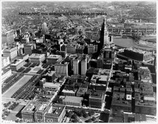 1947 AERIAL PHOTOGRAPH DOWNTOWN CLEVELAND OHIO PHOTO  