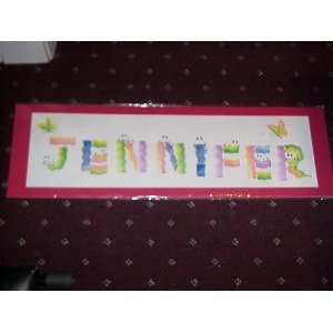  Jennifer Name Poster, Hand Painted with Panda Bears 