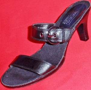 NEW Womens AEROSOLES ROT OF GOLD Black Fashion Slides Sandals Pumps 