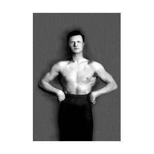  Bodybuilder in Pants with Bared Torso 12x18 Giclee on 