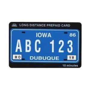 Collectible Phone Card Iowa License Plate (Blue & White 