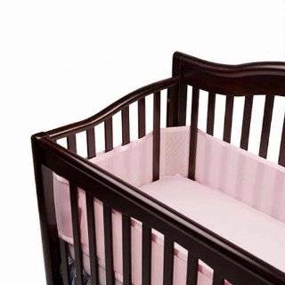 BreathableBaby Crib Bumper for Slatted Cribs   Pink