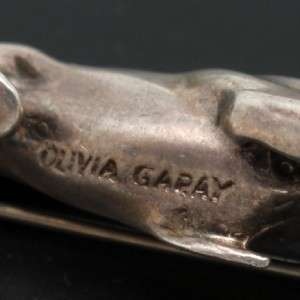 Jaguar Brooch Pin Vintage 999 Fine Silver Olivia Garay NY Artist 