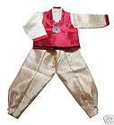 Boys Age 9 Hanbok Korean Outfit   Red Gold