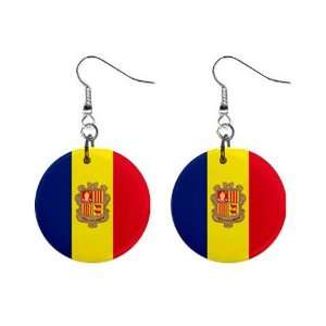  Andorra Flag Button Earrings 