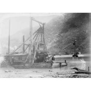  early 1900s photo Faga Togo, Samoa Dredge at new wharf 