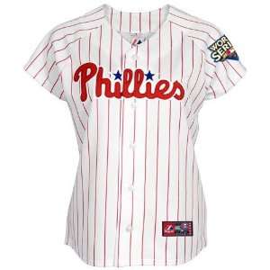  Phillies Womens Home Replica Jersey With 2009 World Series Patch 