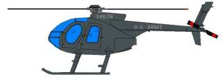MH 6 Little Bird Hughes MH6 Helicopter Wood Model Big  