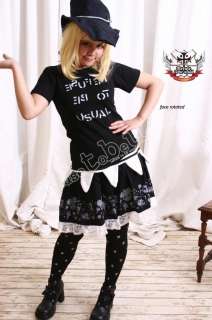 Goth Punk Monster Long Fang Tongue Beast Sawtooth Skirt  