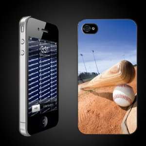  Baseball Theme iPhone Hard Case Bat & Ball on Field 