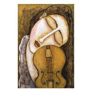  Violaine la violonniste Finest LAMINATED Print Guy Mourand 