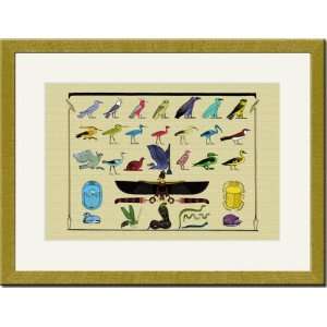  Gold Framed/Matted Print 17x23, Birds and Other Creatures 